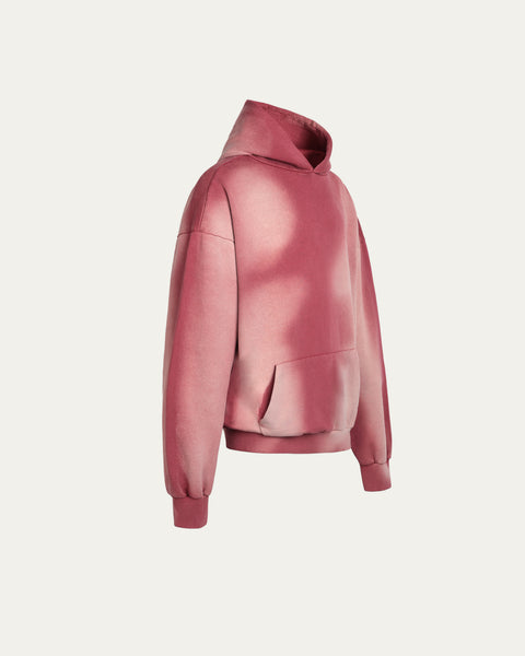 420gsm Heavyweight Wash Hoodie - Sunfaded Grey Pink