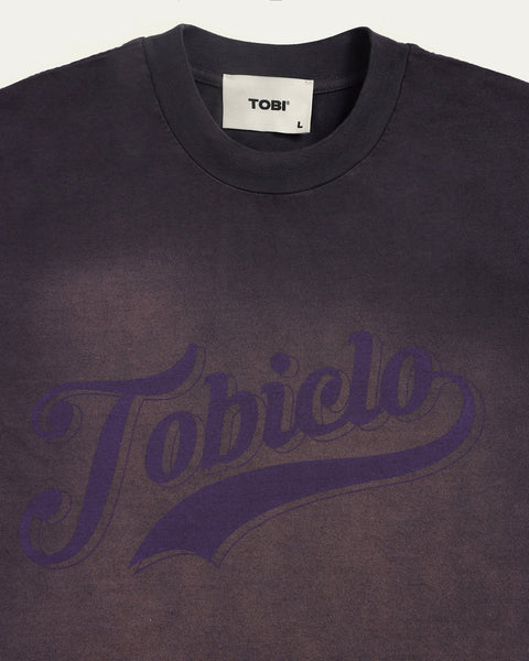 Sun Faded TobiClo Boxy T-shirt - Grape