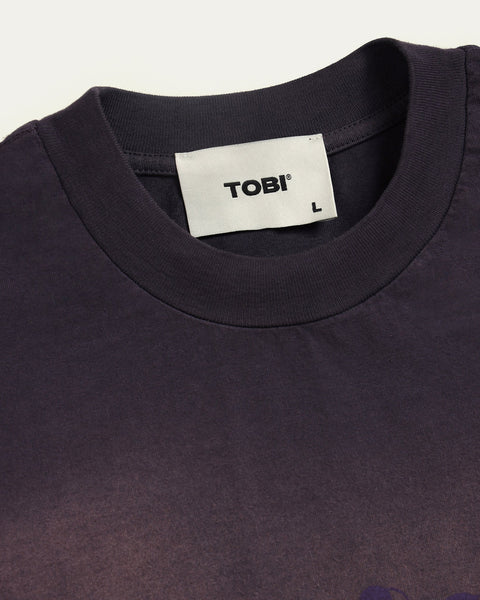 Sun Faded TobiClo Boxy T-shirt - Grape