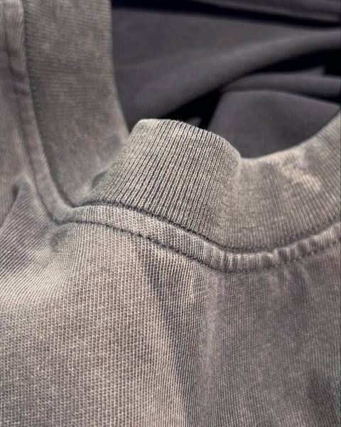 250gsm Heavyweight Wash T-shirt - Ash Static