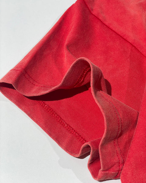 250gsm Heavyweight Wash T-shirt - Red Heat