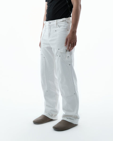 Double Knee Jeans SS23- White - TOBI