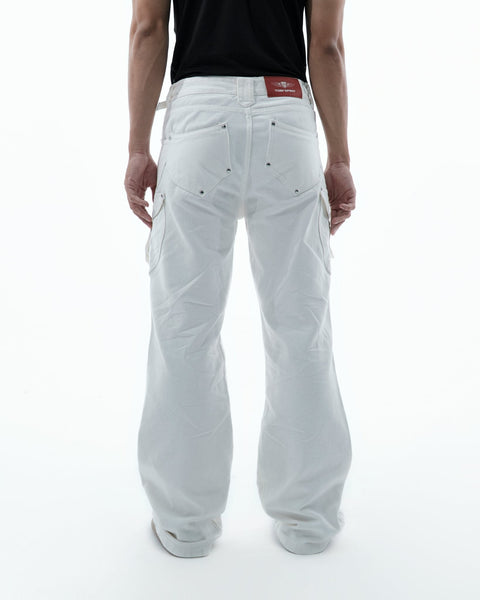 Double Knee Jeans SS23- White - TOBI