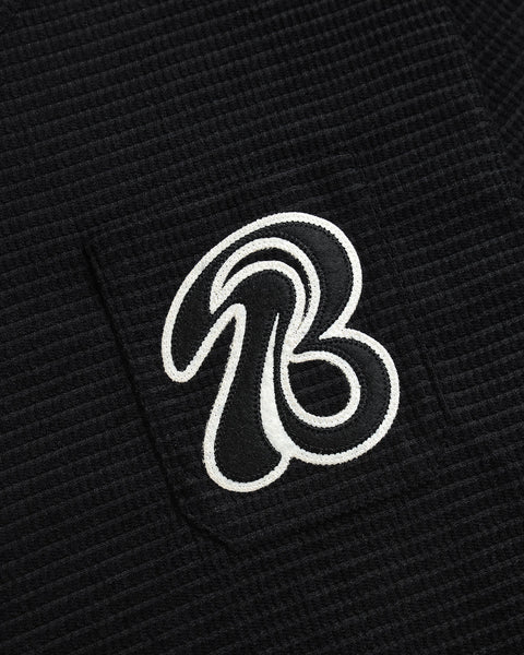 Drop Shoulder Knit T-shirt - Black - TOBI