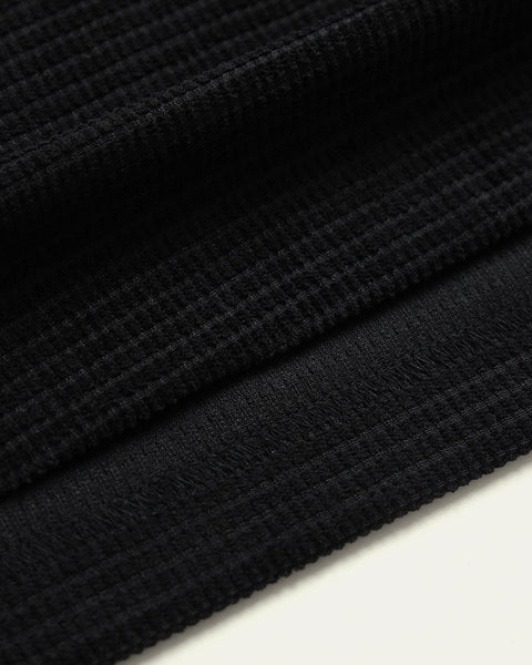 Drop Shoulder Knit T-shirt - Black - TOBI