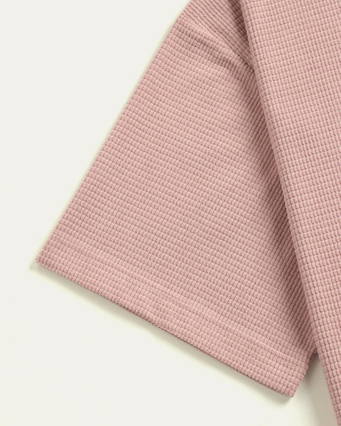 Drop Shoulder Knit T-shirt - Dusty Pink - TOBI