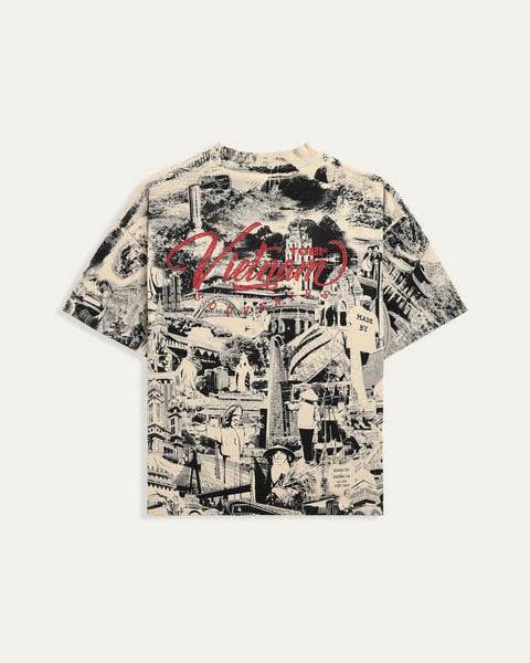 Made By Viet Mega Printed T-shirt - Beige - TOBI