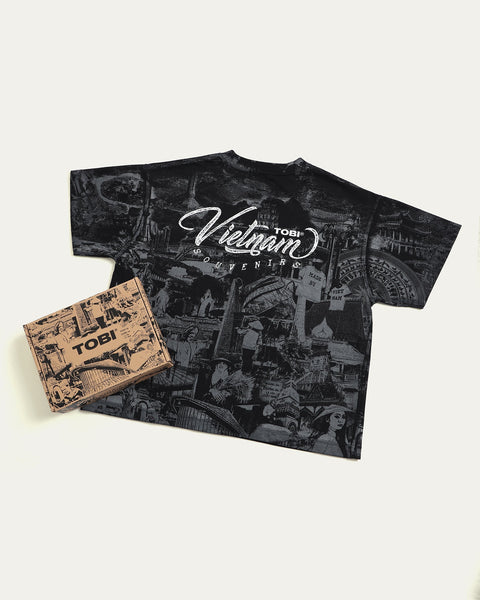 Made By Viet Mega Printed T-shirt - Black - TOBI