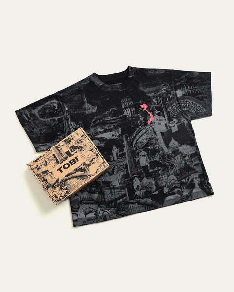Made By Viet Mega Printed T-shirt - Black - TOBI