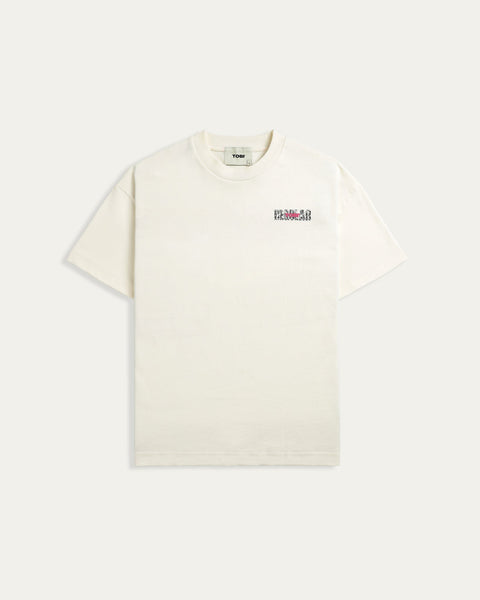 Multi Technique Boxy T-shirt - Off White - TOBI