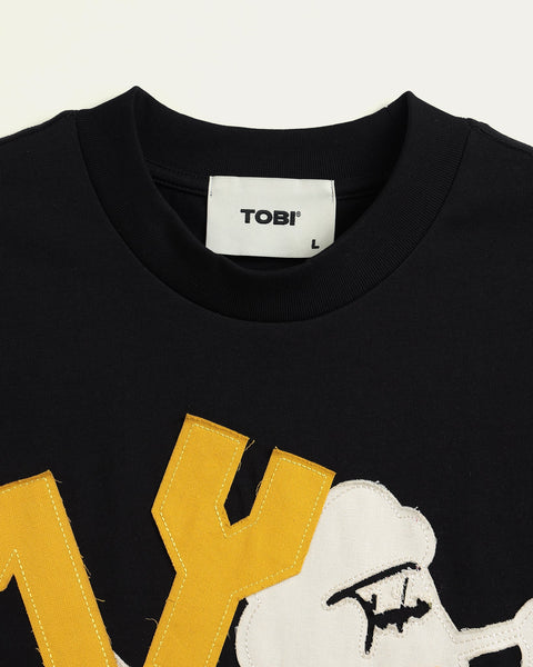 My Heaven Patches Boxy T-shirt - Black - TOBI