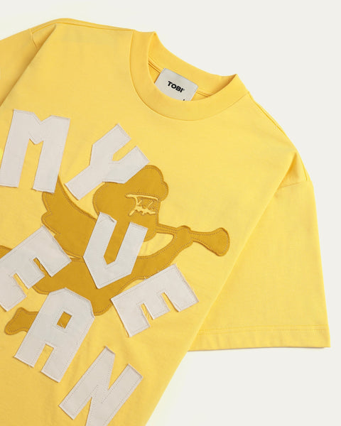 My Heaven Patches Boxy T-shirt - Yellow - TOBI