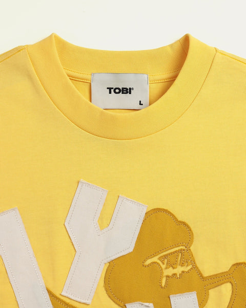 My Heaven Patches Boxy T-shirt - Yellow - TOBI