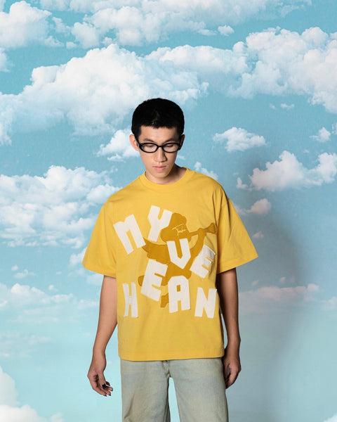 My Heaven Patches Boxy T-shirt - Yellow - TOBI