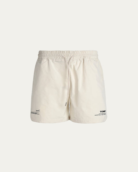 Nylon Basic Shorts - Off White - TOBI