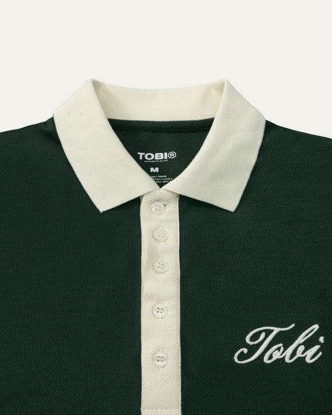 Polo Waffle Collar - Green - TOBI