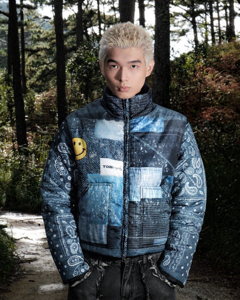 Puffer 2 in 1 Vest/Jacket Denim Effect - TOBI