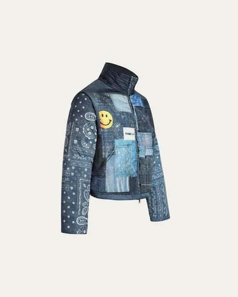 Puffer 2 in 1 Vest/Jacket Denim Effect - TOBI