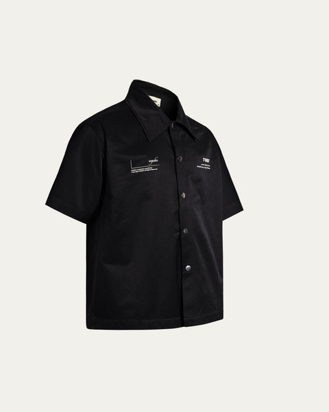 Regular Typo Cuban Shirt - Black - TOBI