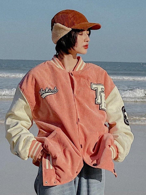 Tobekind Varsity Jacket - Pink - TOBI