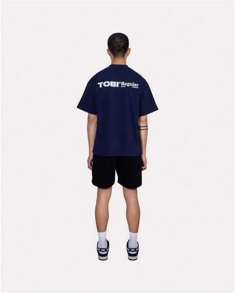 TOBI 280gsm Boxy Tee - Navy - TOBI