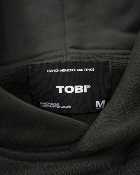 TOBI 500gsm Boxy Hoodie - Lead Shell - TOBI