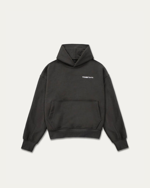 TOBI 500gsm Boxy Hoodie - Lead Shell - TOBI