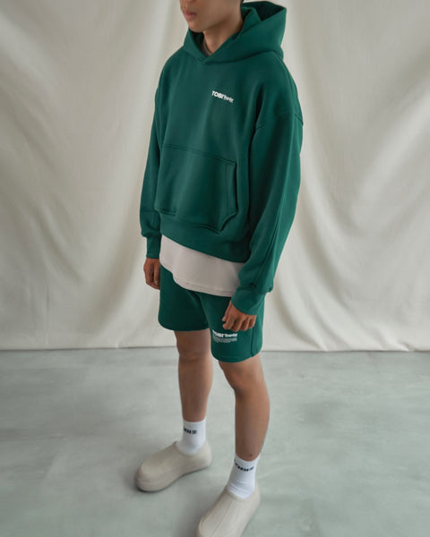 TOBI 500gsm Boxy Hoodie - Racing Green - TOBI