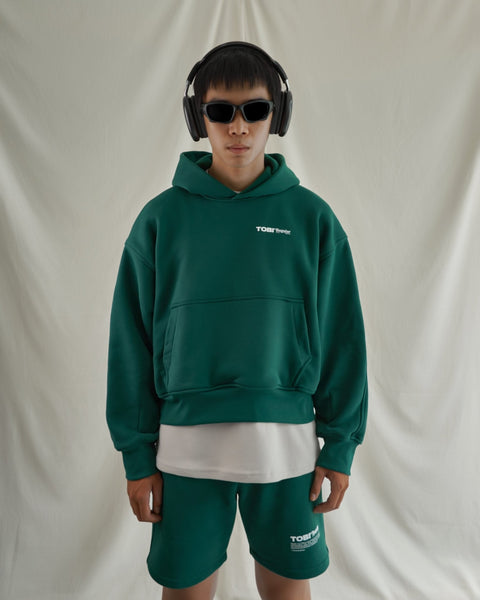 TOBI 500gsm Boxy Hoodie - Racing Green - TOBI