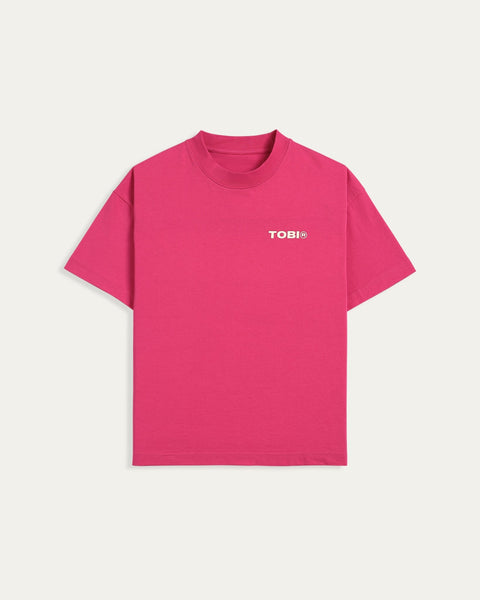TOBI Basic Boxy T-shirt - Neon Pink - TOBI