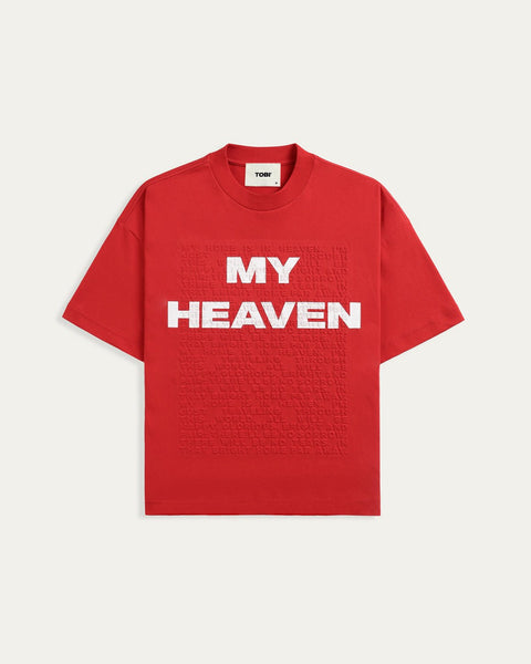TOBI Heaven Embossed T-shirt - Red - TOBI