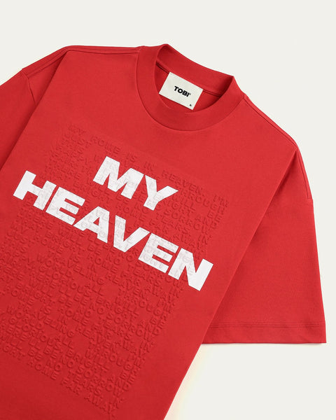 TOBI Heaven Embossed T-shirt - Red - TOBI