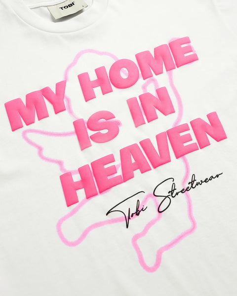 TOBI My Pinky Heaven Typo Boxy T-shirt - White - TOBI