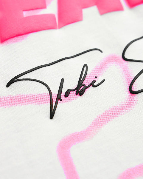 TOBI My Pinky Heaven Typo Boxy T-shirt - White - TOBI