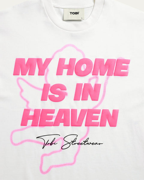 TOBI My Pinky Heaven Typo Boxy T-shirt - White - TOBI