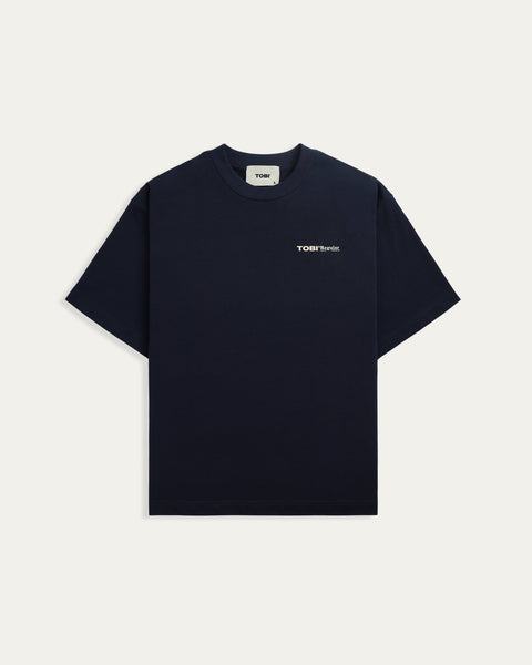 TOBI Regular Boxy Tee - Navy - TOBI
