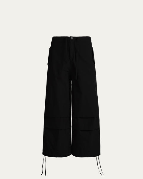 TOBI Wide Leg Parachute Pants - Black - TOBI