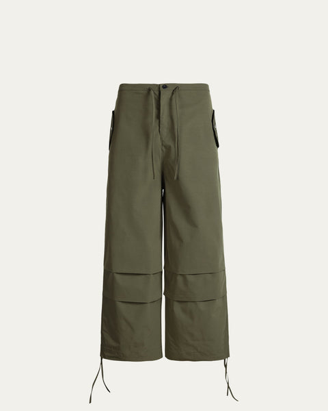 TOBI Wide Leg Parachute Pants - Olive - TOBI