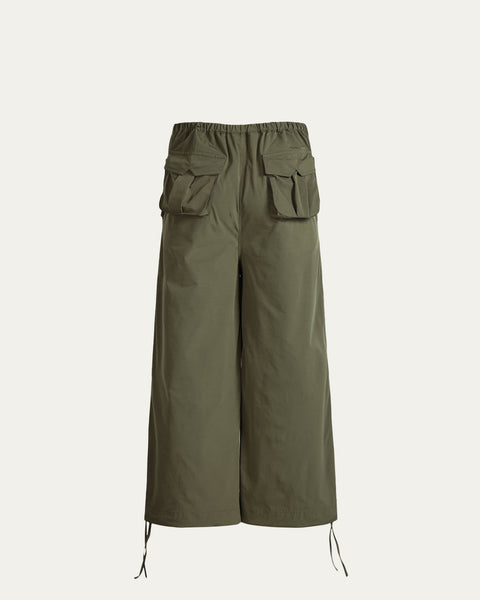 TOBI Wide Leg Parachute Pants - Olive - TOBI