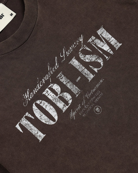 TOBIism Wash Boxy T-shirt - Dark Mocha - TOBI