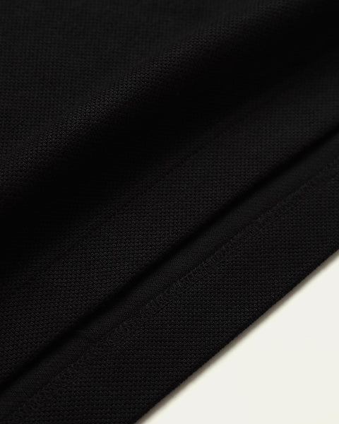 Waffle Stripped Polo - Black - TOBI