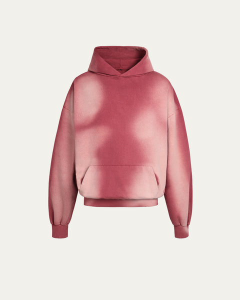 420gsm Heavyweight Wash Hoodie - Sunfaded Grey Pink