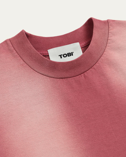 250gsm Heavyweight Wash T-shirt - SunFaded Pink