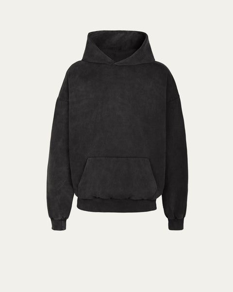 420gsm Heavyweight Wash Hoodie - Faded Black