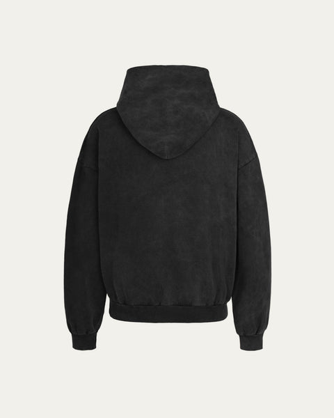 420gsm Heavyweight Wash Hoodie - Faded Black