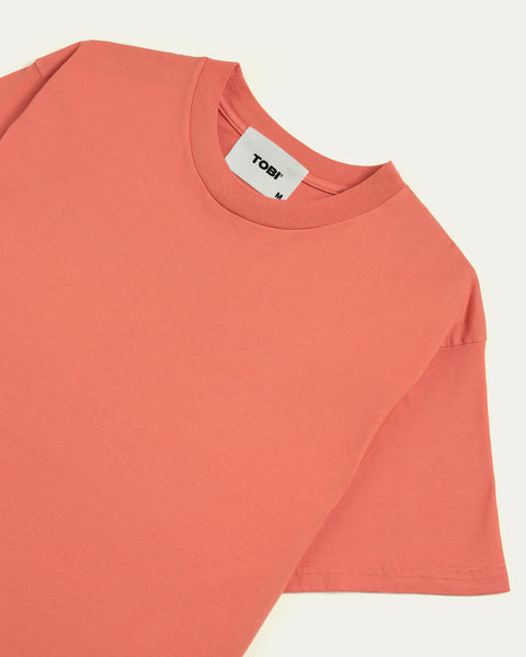 250gsm Heavyweight Boxy Wash T-shirt - Orange