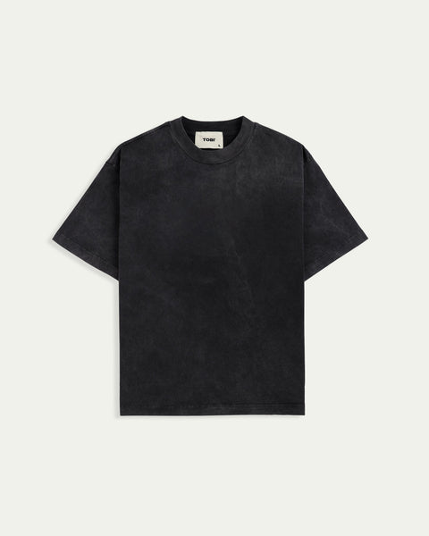 Blank Boxy Wash T-shirt - Faded Black - TOBI