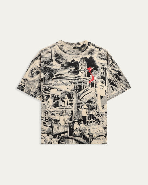 Made By Viet Mega Printed T-shirt - Beige - TOBI