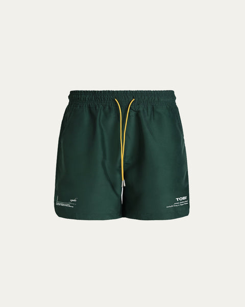 Nylon Basic Shorts - Green - TOBI