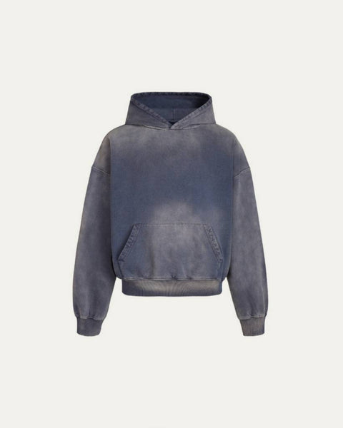 500gsm Heavyweight Wash Hoodie - Onyx Blue
